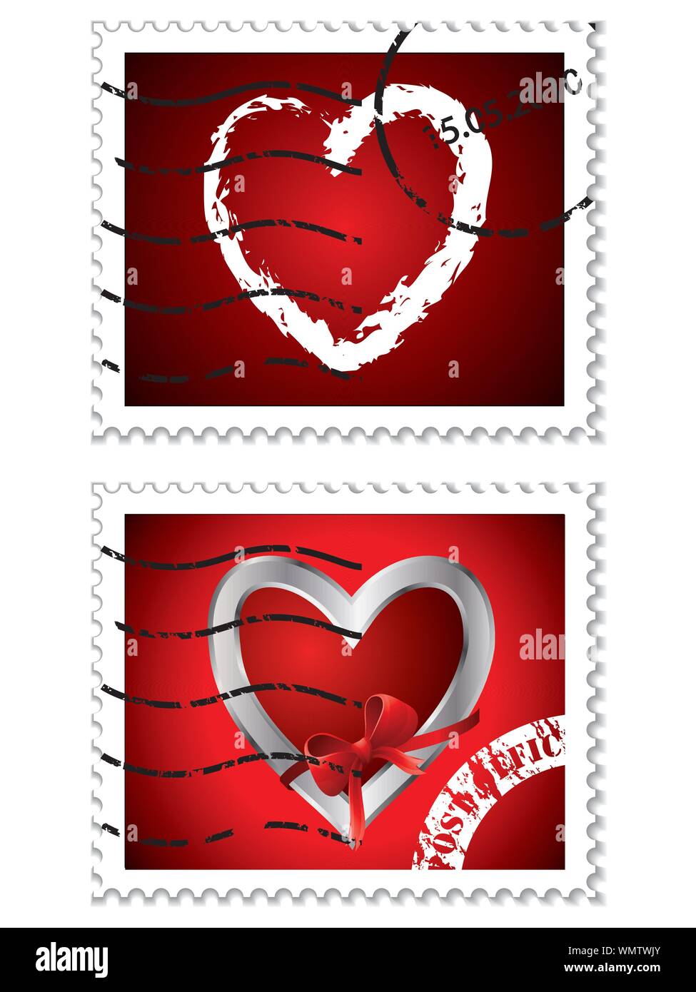 Red stamps with love symbol Stock Vector Image & Art Alamy