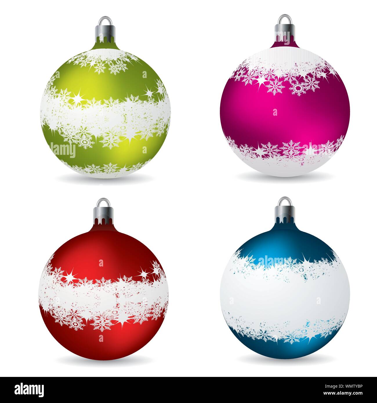 christmas-decorations-with-snow-effect-stock-vector-image-art-alamy