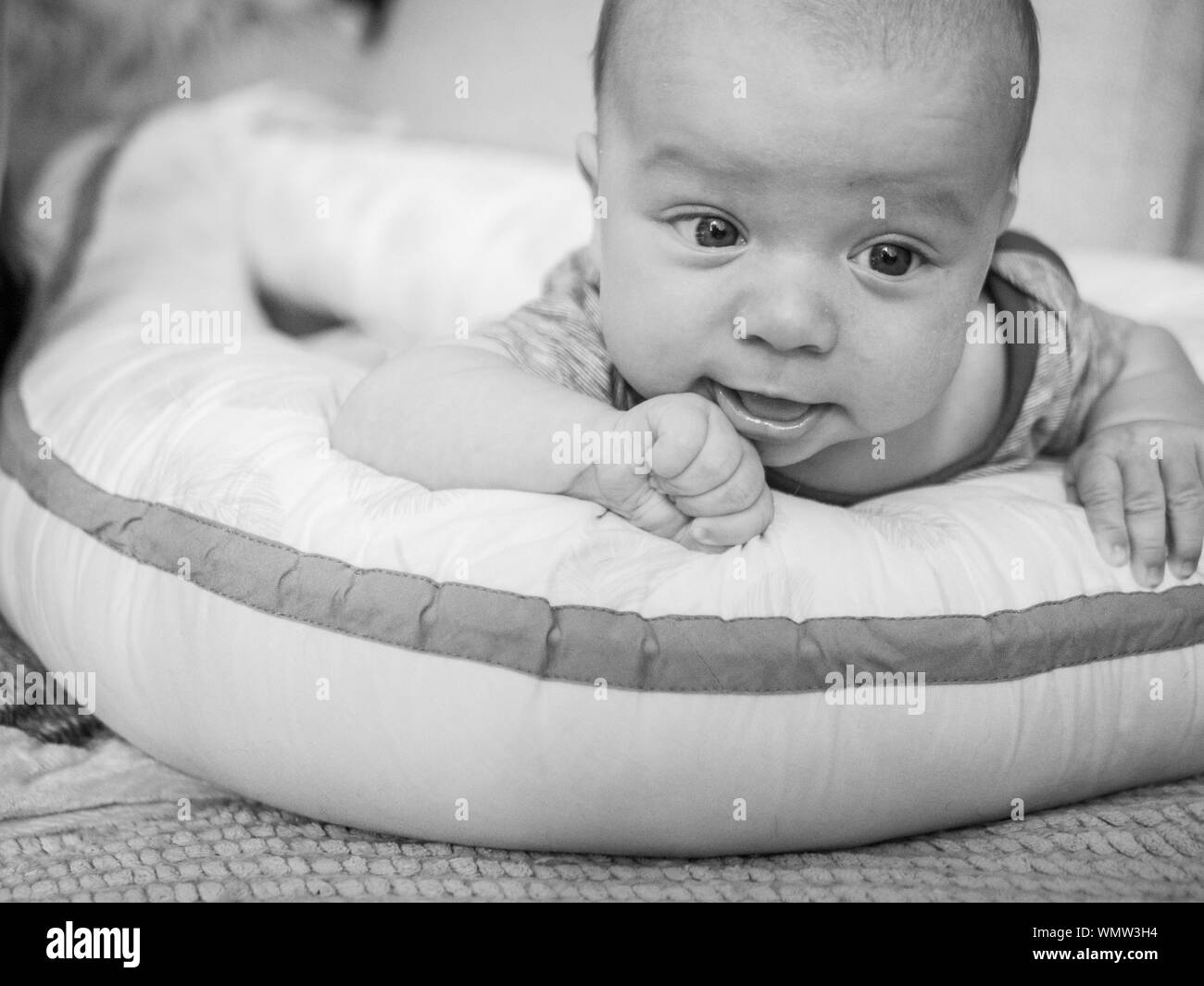 Baby Tummy Time Stock Photo