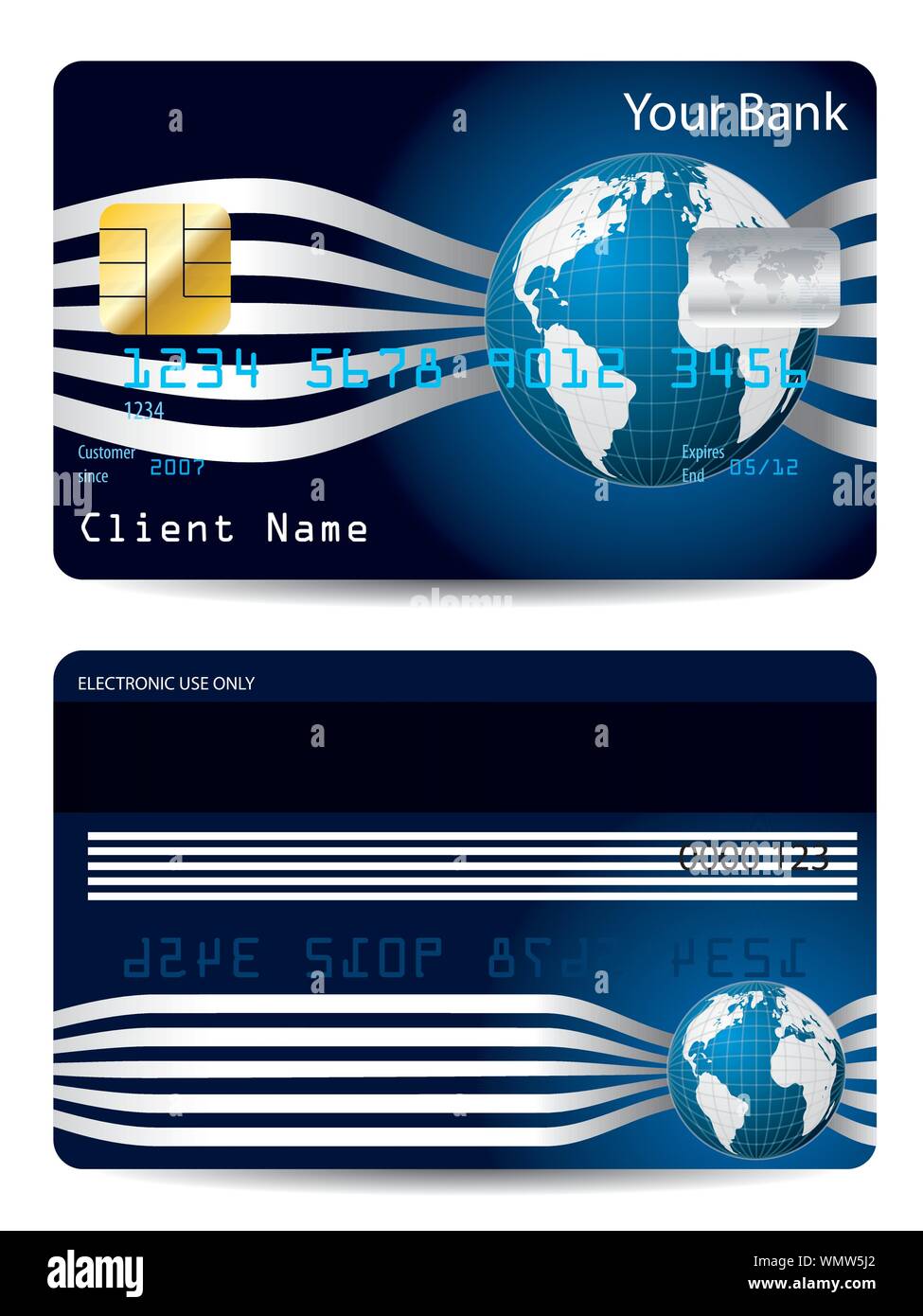 Cool credit card design with globe Stock Vector Image & Art - Alamy