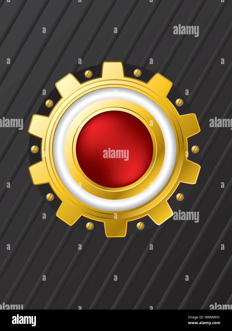 Red button with cogwheel background design Stock Vector Image & Art - Alamy