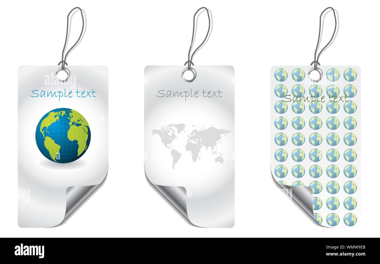 Globe label set Stock Vector Image & Art - Alamy