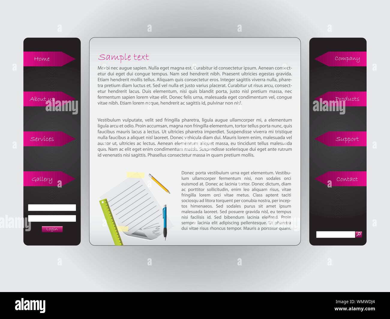 Stylish web template with stuff Stock Vector