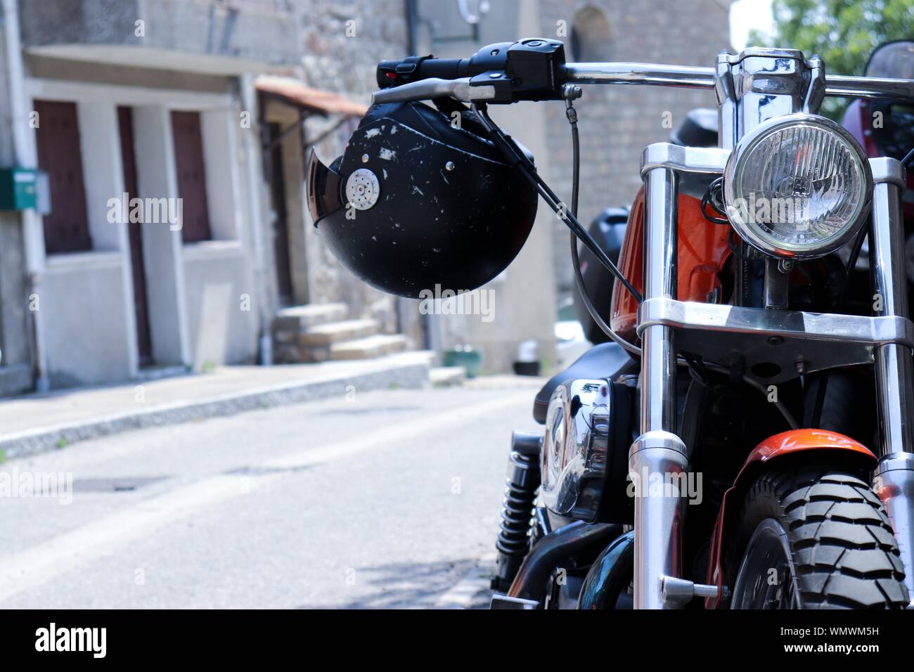 hang helmet on motorcycle