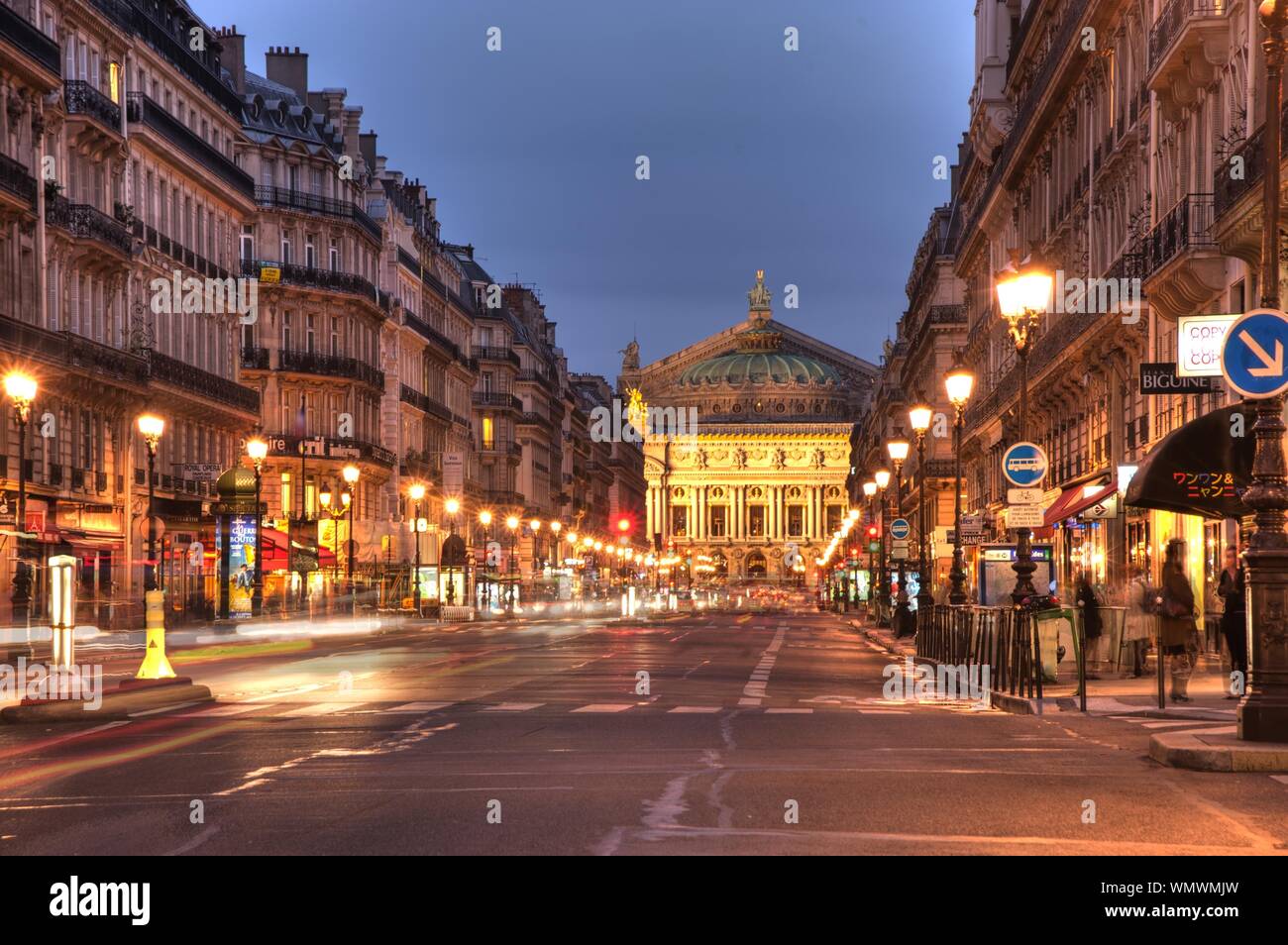Paris, Avenue de l'Opera, Opera Garnier Stock Photo
