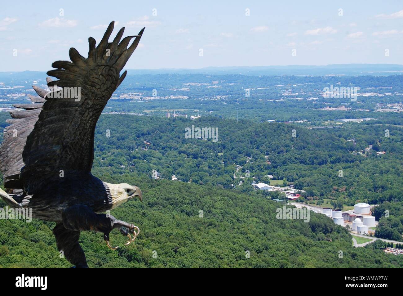 Eagle Statue Against Landscape Stock Photo