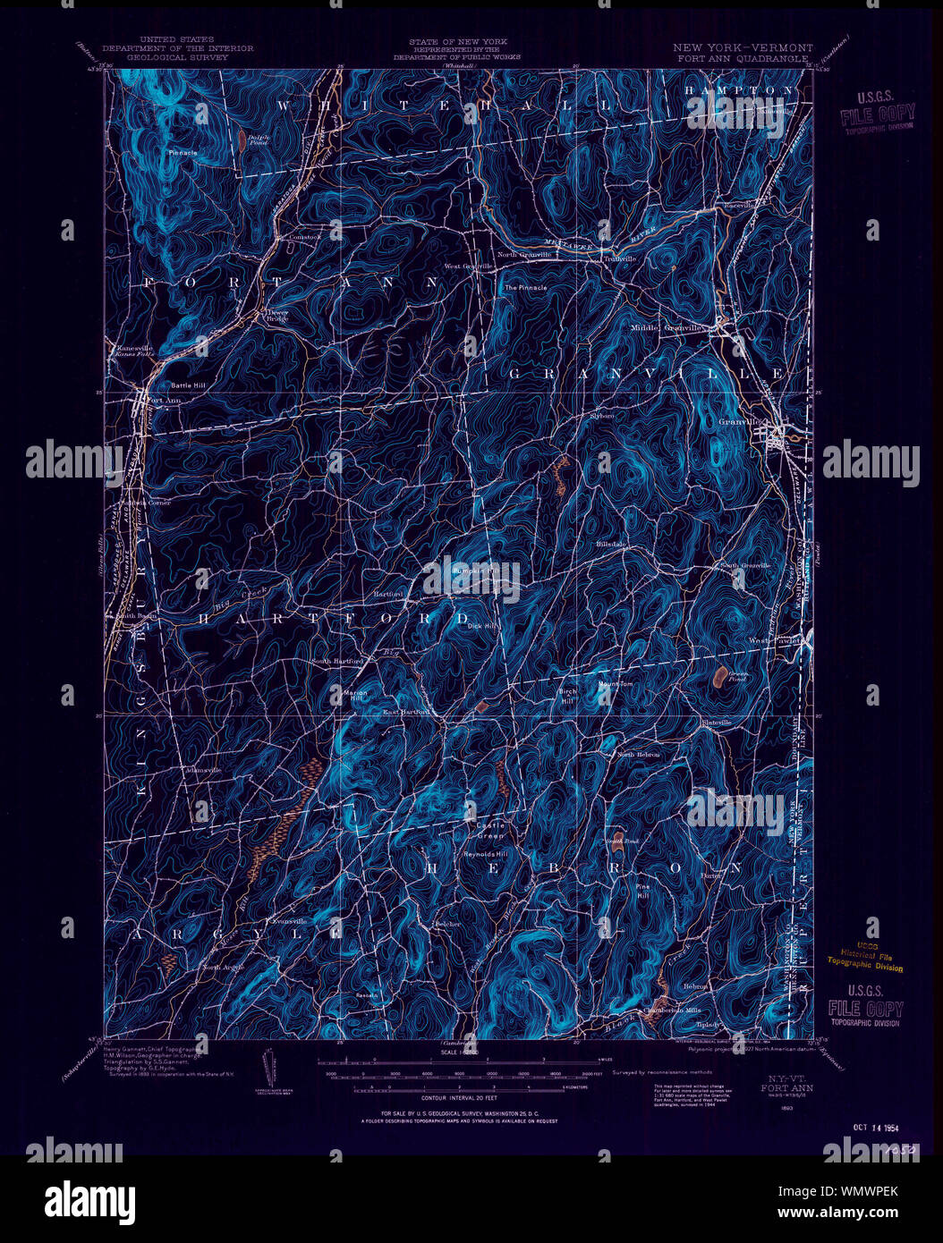 New York NY Fort Ann 138271 1893 62500 Inverted Restoration Stock Photo