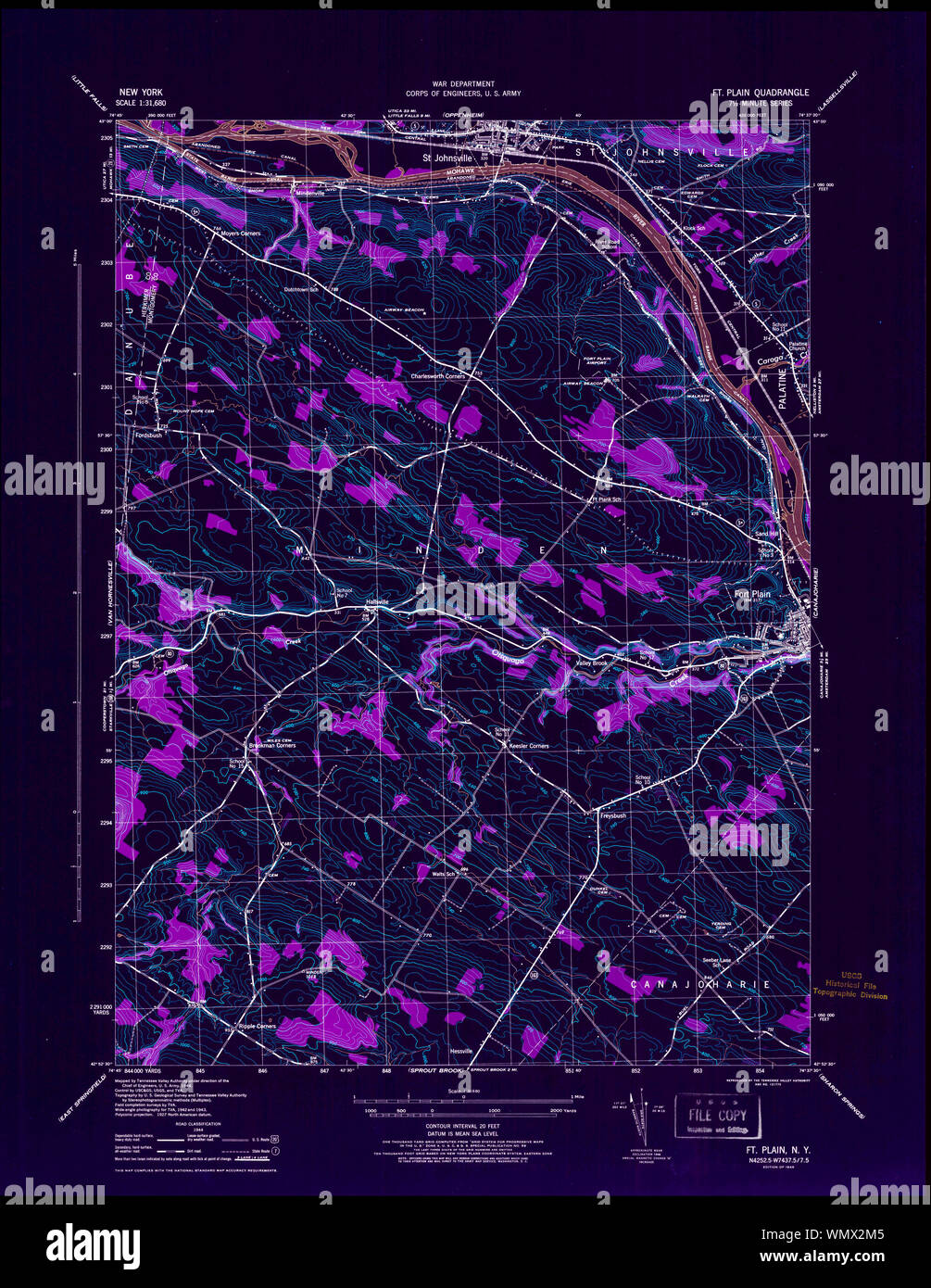 New York NY Fort Plain 138158 1946 31680 Inverted Restoration Stock
