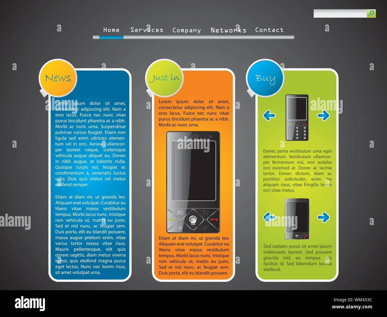 Website template for advertising Stock Vector Image Art Alamy