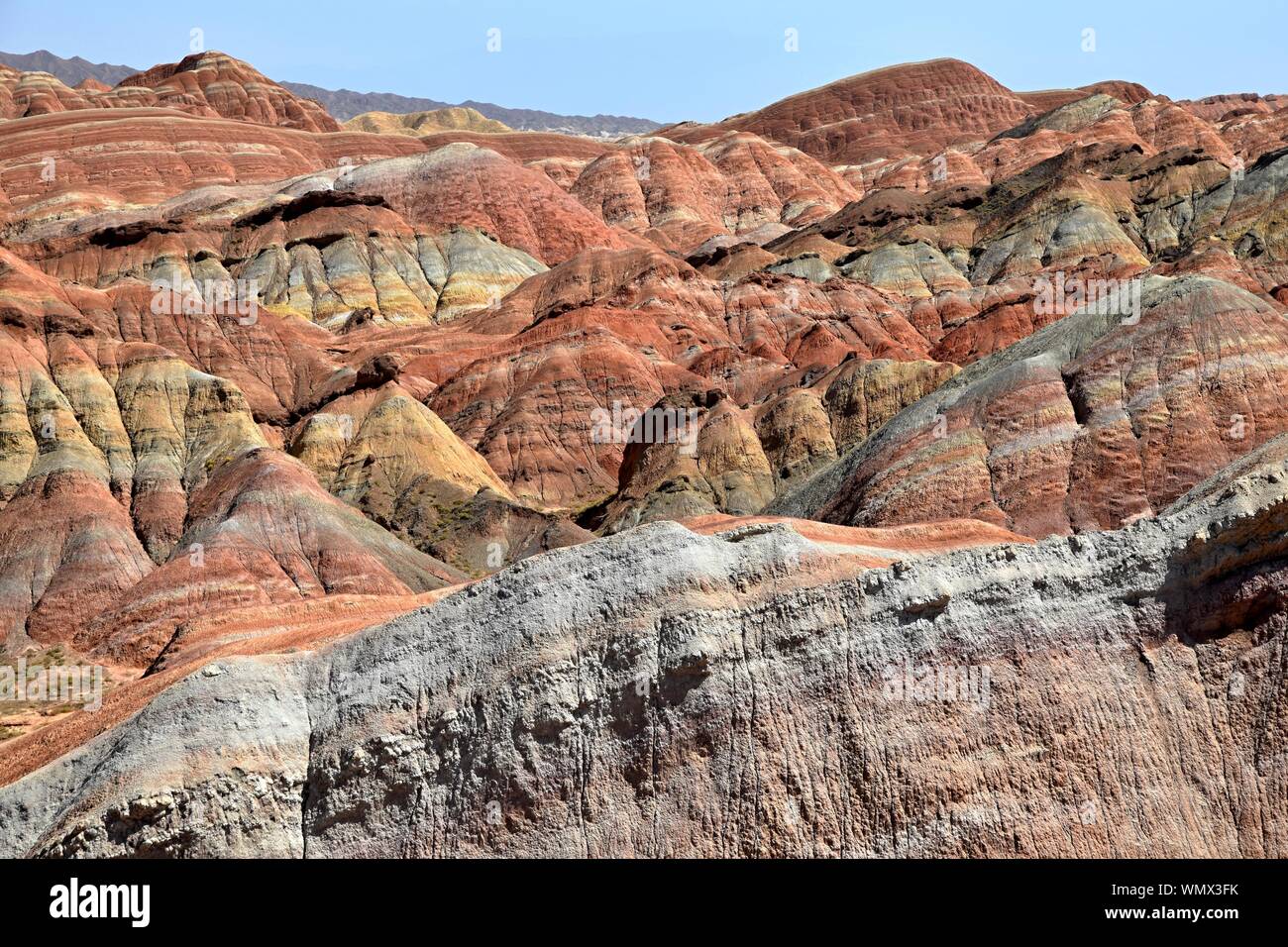 The Zhangye National Geopark in Gansu province in China is known for ...