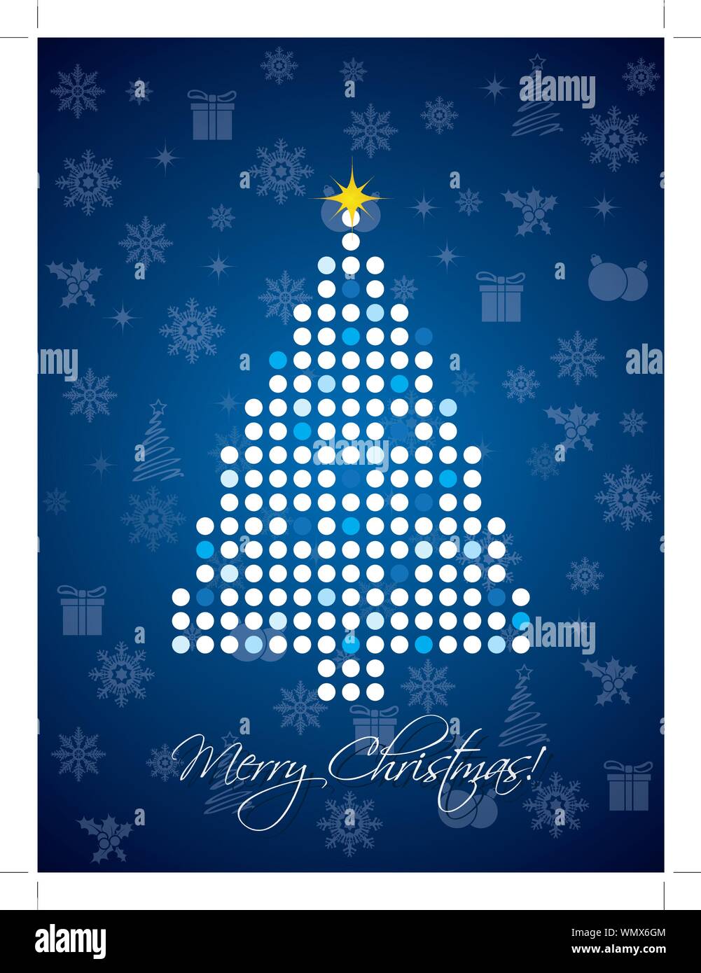 Blue and white dotted christmas card Stock Vector Image &amp; Art - Alamy