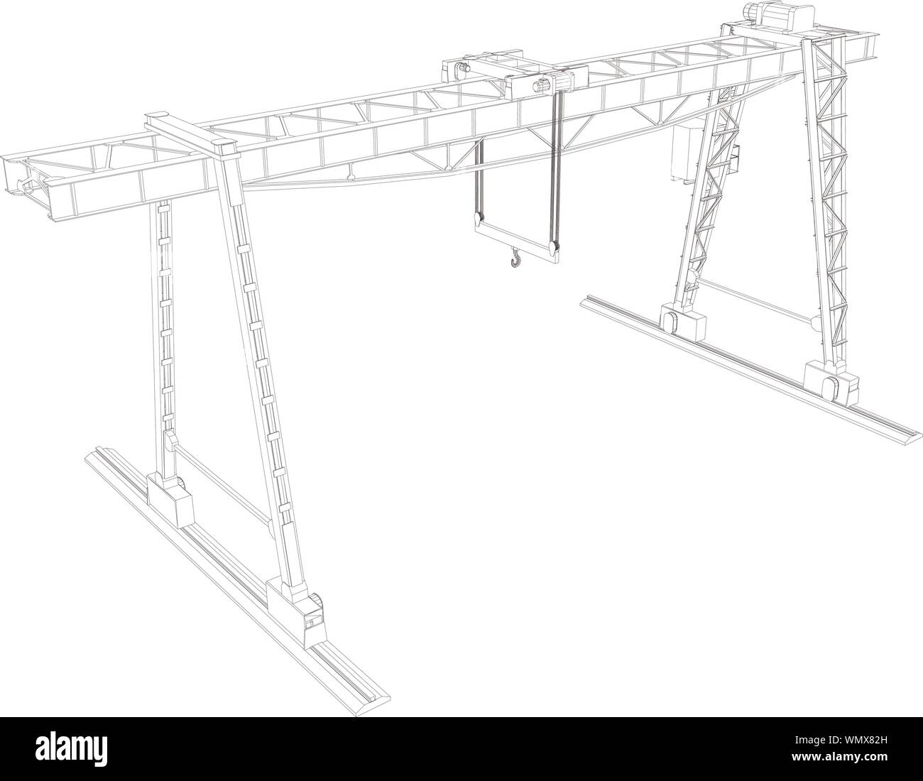 Gantry crane. Wireframe Stock Vector Image & Art Alamy