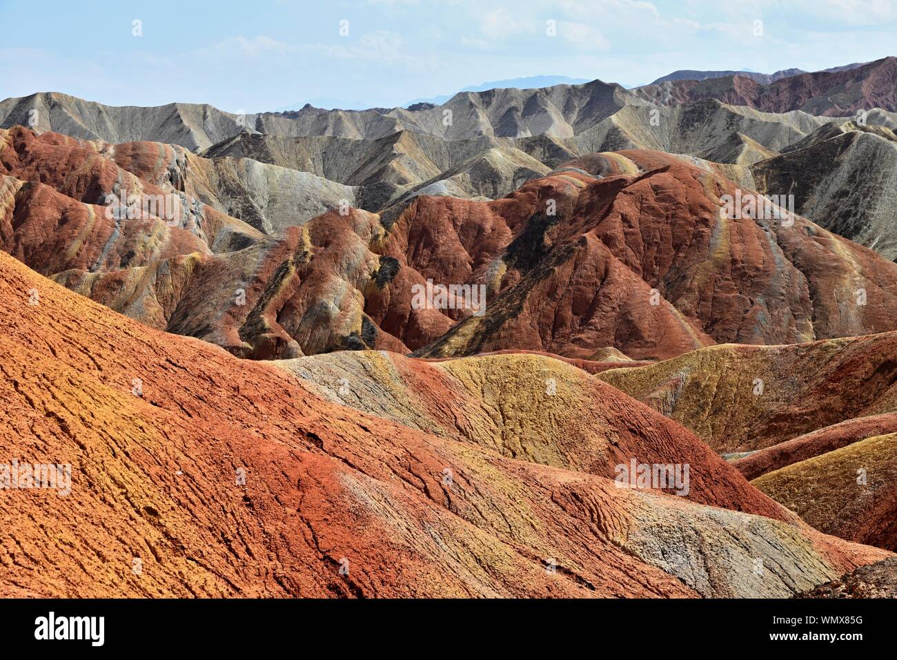 The Zhangye National Geopark in Gansu province in China is known for ...