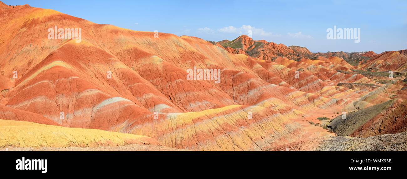 The Zhangye National Geopark in Gansu province in China is known for ...