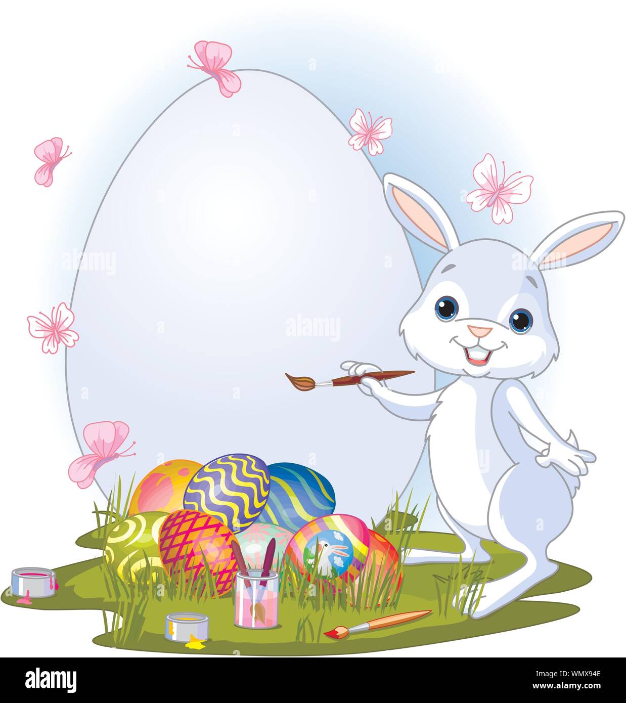 Easter Bunny painting Easter Eggs Stock Vector Image & Art - Alamy