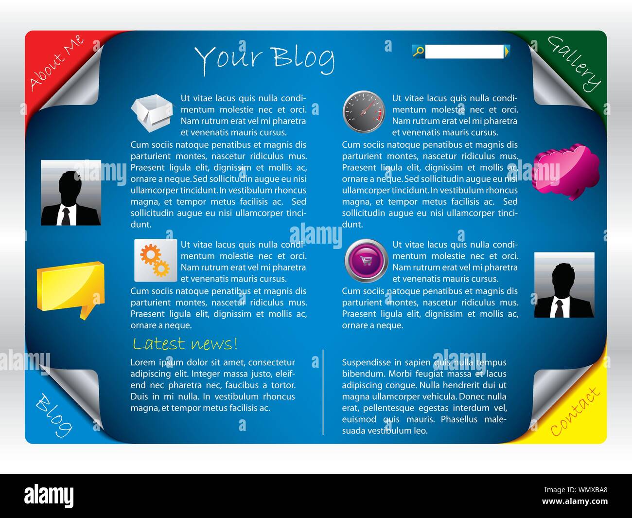 Labeled Website template 2 Stock Vector Image & Art - Alamy