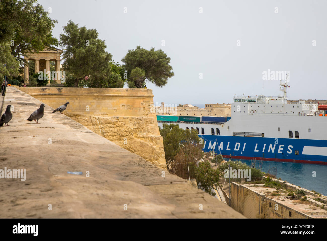 Malta, Valetta, ferry to Italy, Grand Harbour, Stock Photo