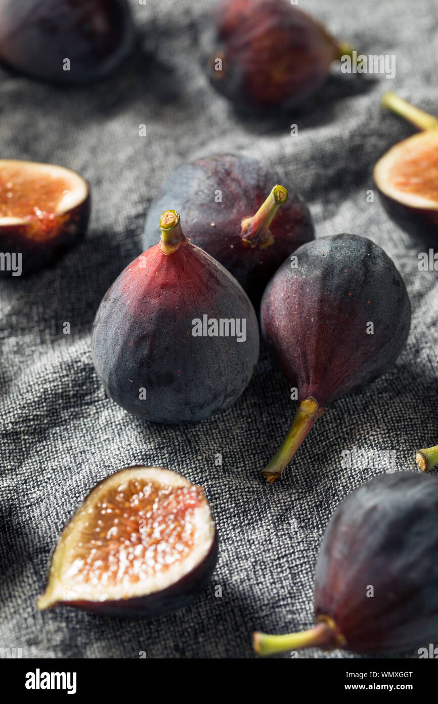 Raw Black Organic Figs Ready to Eat Stock Photo