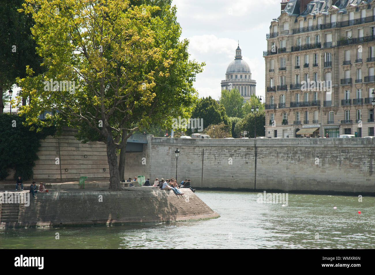 Paris, Seine, Ile de Saint-Louis Stock Photo