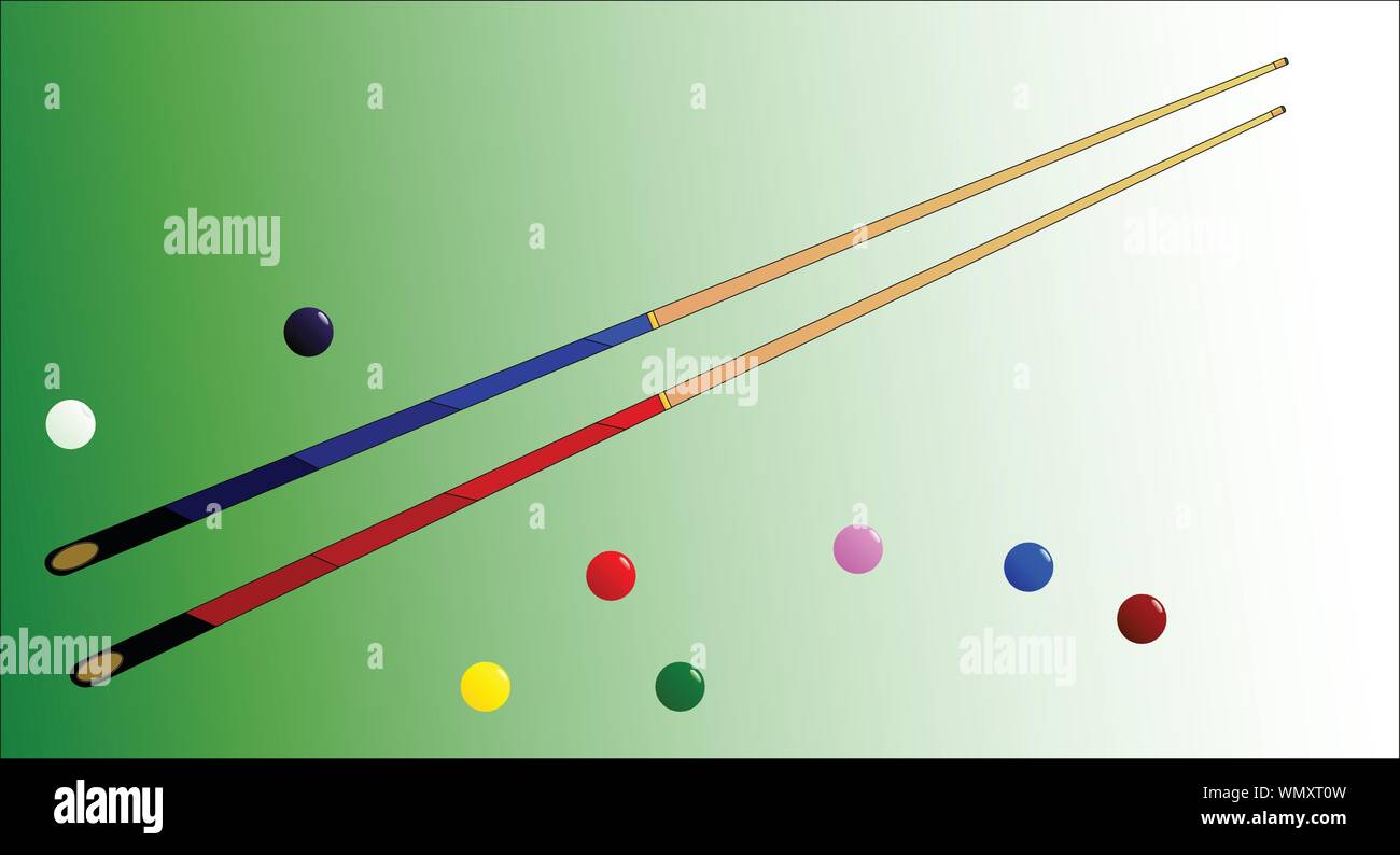 Snooker Cues and Balls Stock Vector Image & Art - Alamy