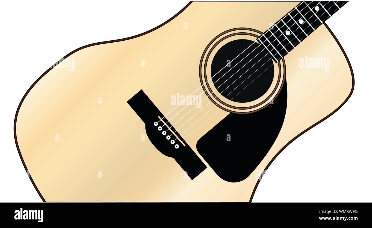 Maple Acoustic Guitar Stock Vector