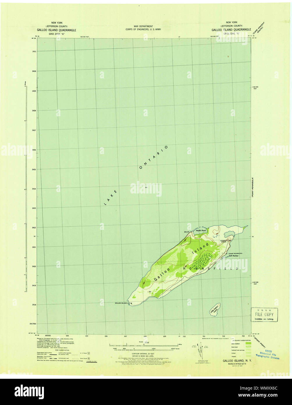 New York NY Galloo Island 138092 1942 31680 Restoration Stock Photo Alamy