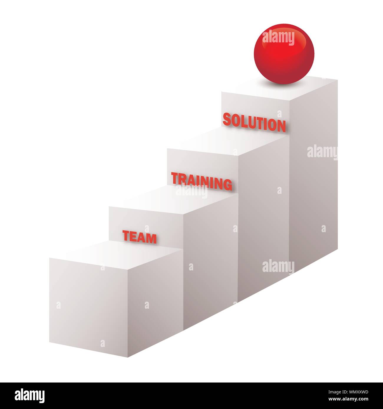 Team, training, solution stairs, 3d vector Stock Vector Image & Art - Alamy
