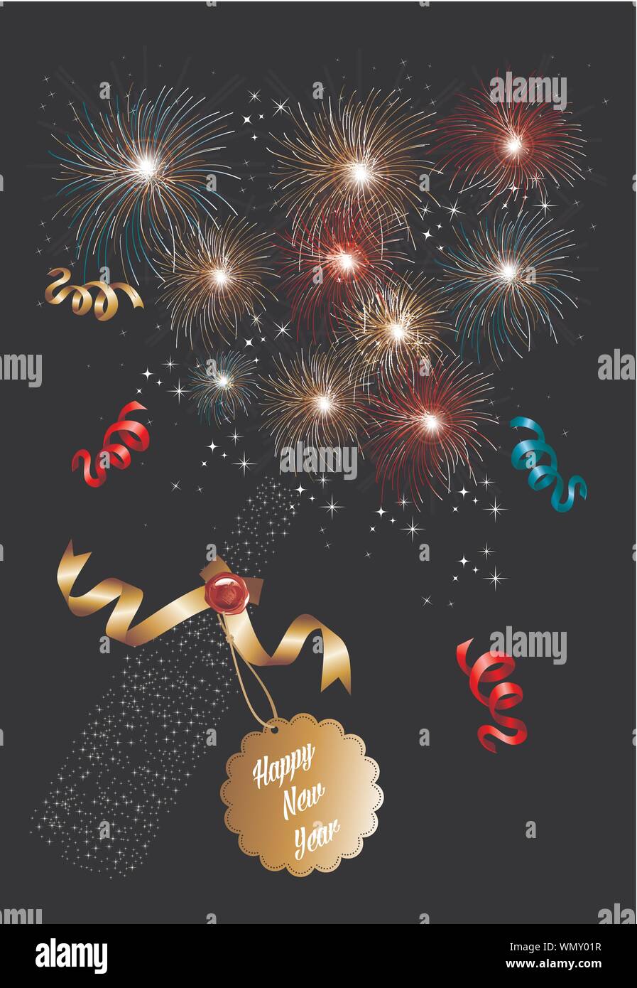 Happy new year 2014 champagne fireworks background Stock Vector Image ...