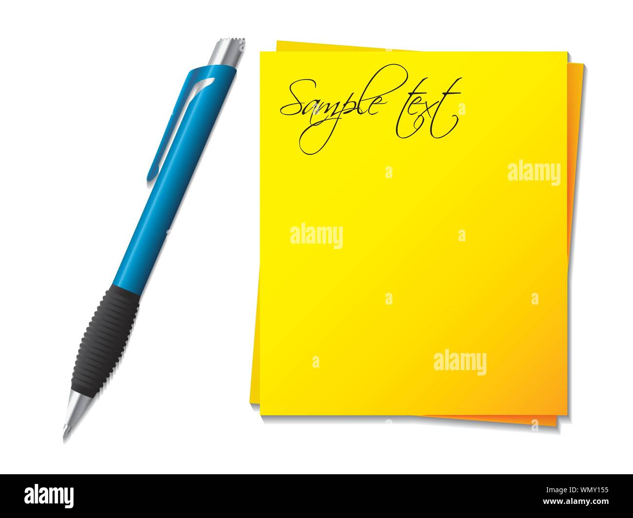 Sticky note with ballpen Stock Vector Image & Art Alamy