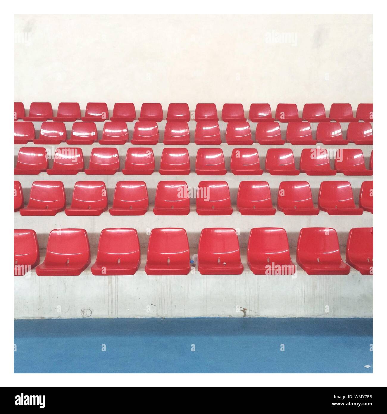 Red Bleachers At Stadium Stock Photo Alamy