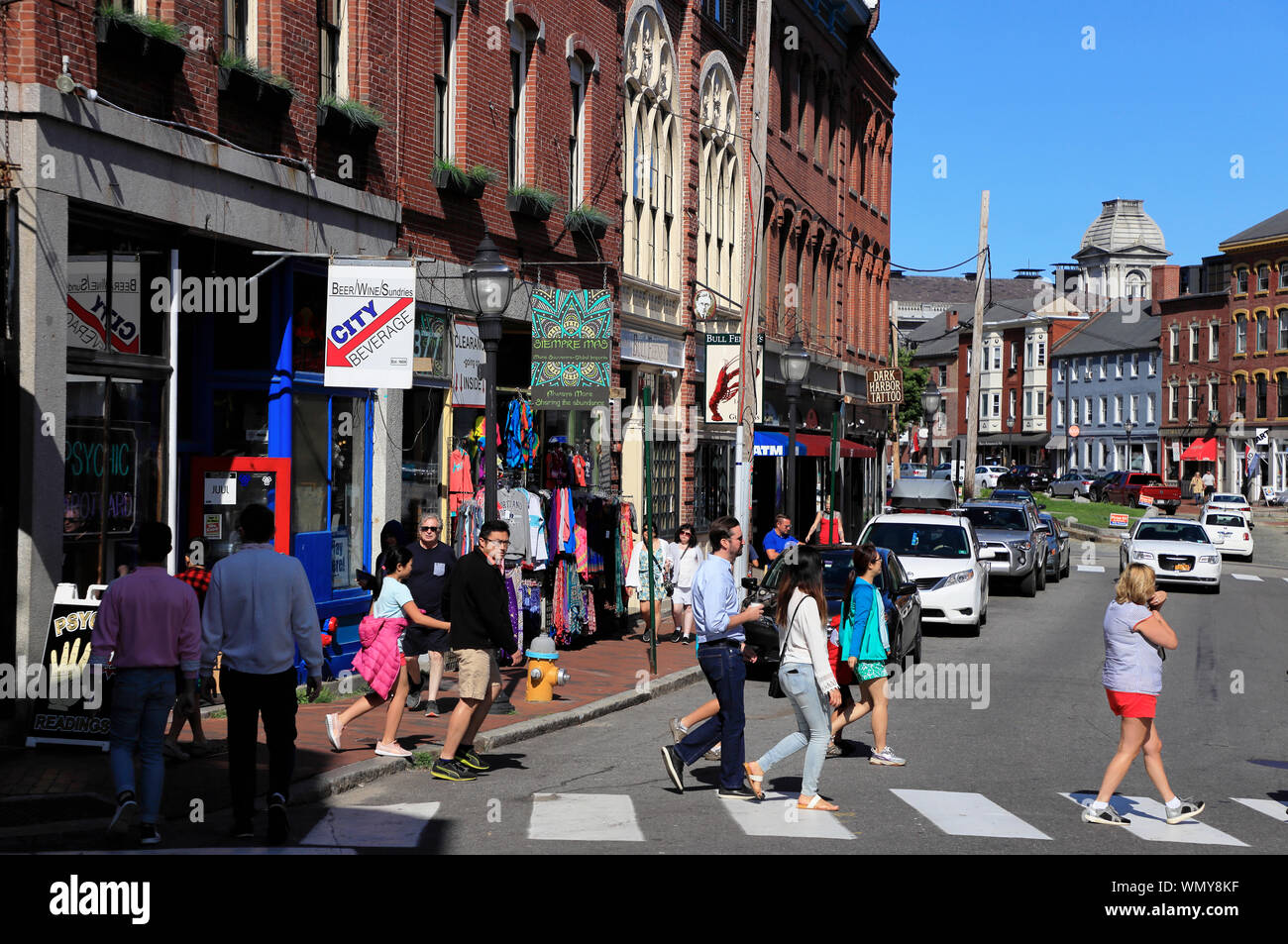 Fore Street.Old Port.Portland.Maine.USA Stock Photo Alamy