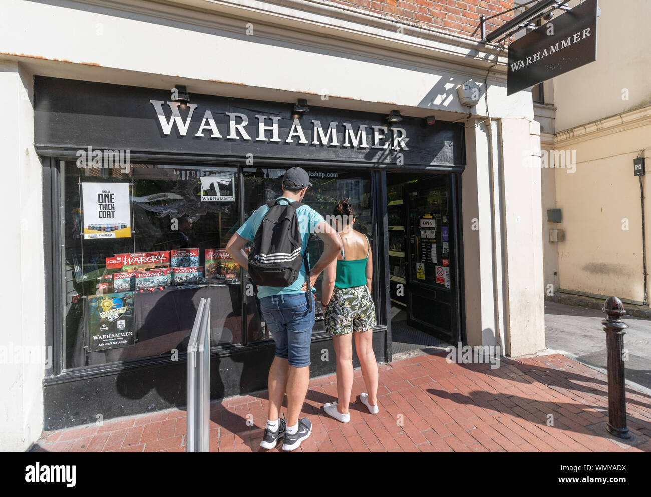 Brighton / UK - August 25th 2019 - Warhammer shop front. Warhammer is a retailer of fantasy board games, also selling miniatures for painting Stock Photo