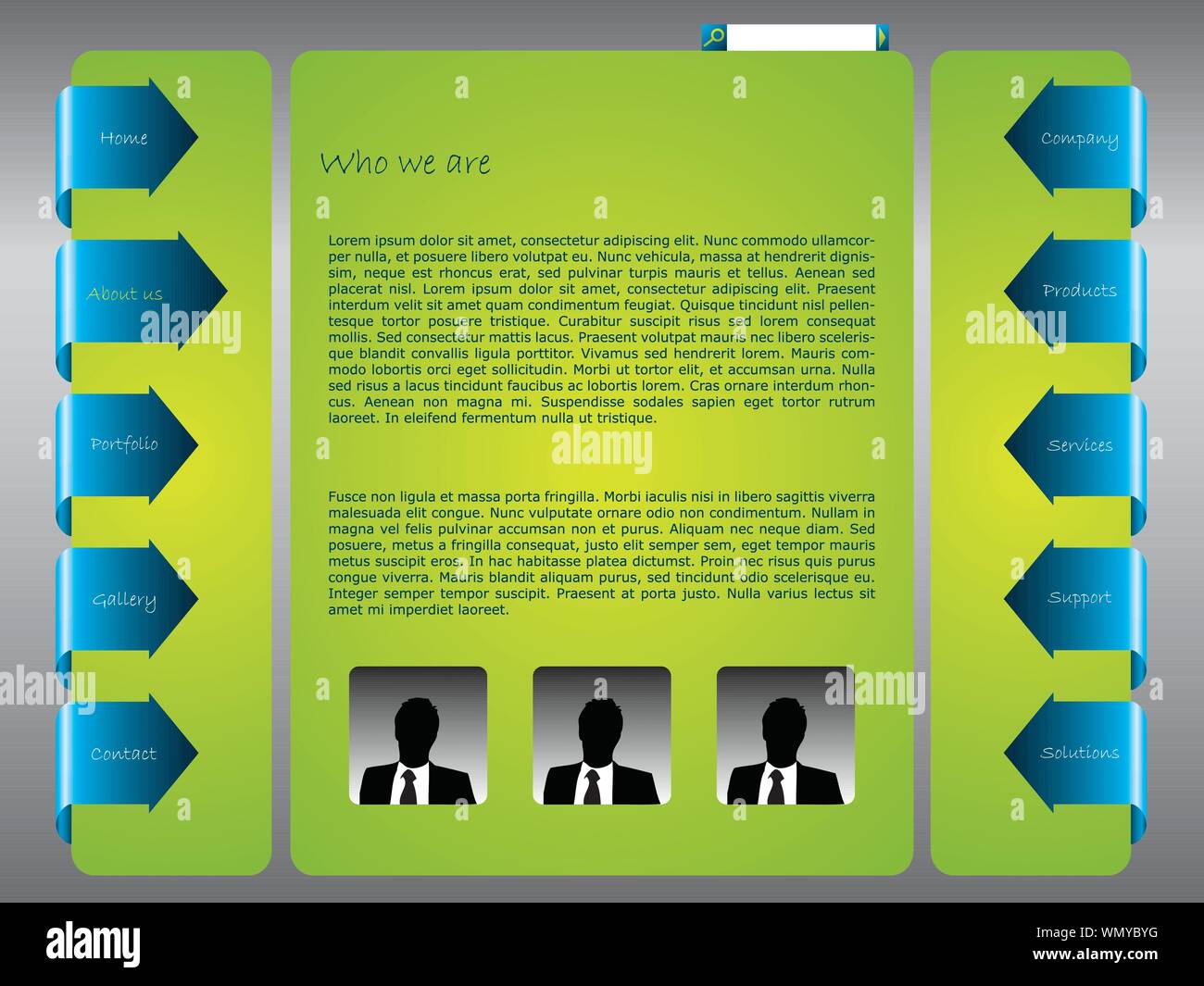 Website Example Arrow Website template with arrow buttons Stock Vector Image & Art - Alamy