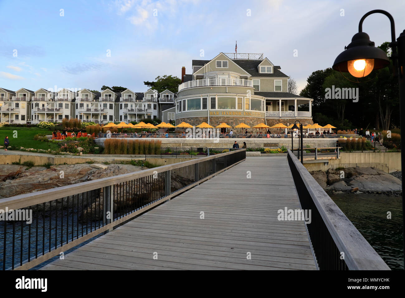 Historical Bar Harbor Inn located in the waterfront of Bar Harbor.Mount