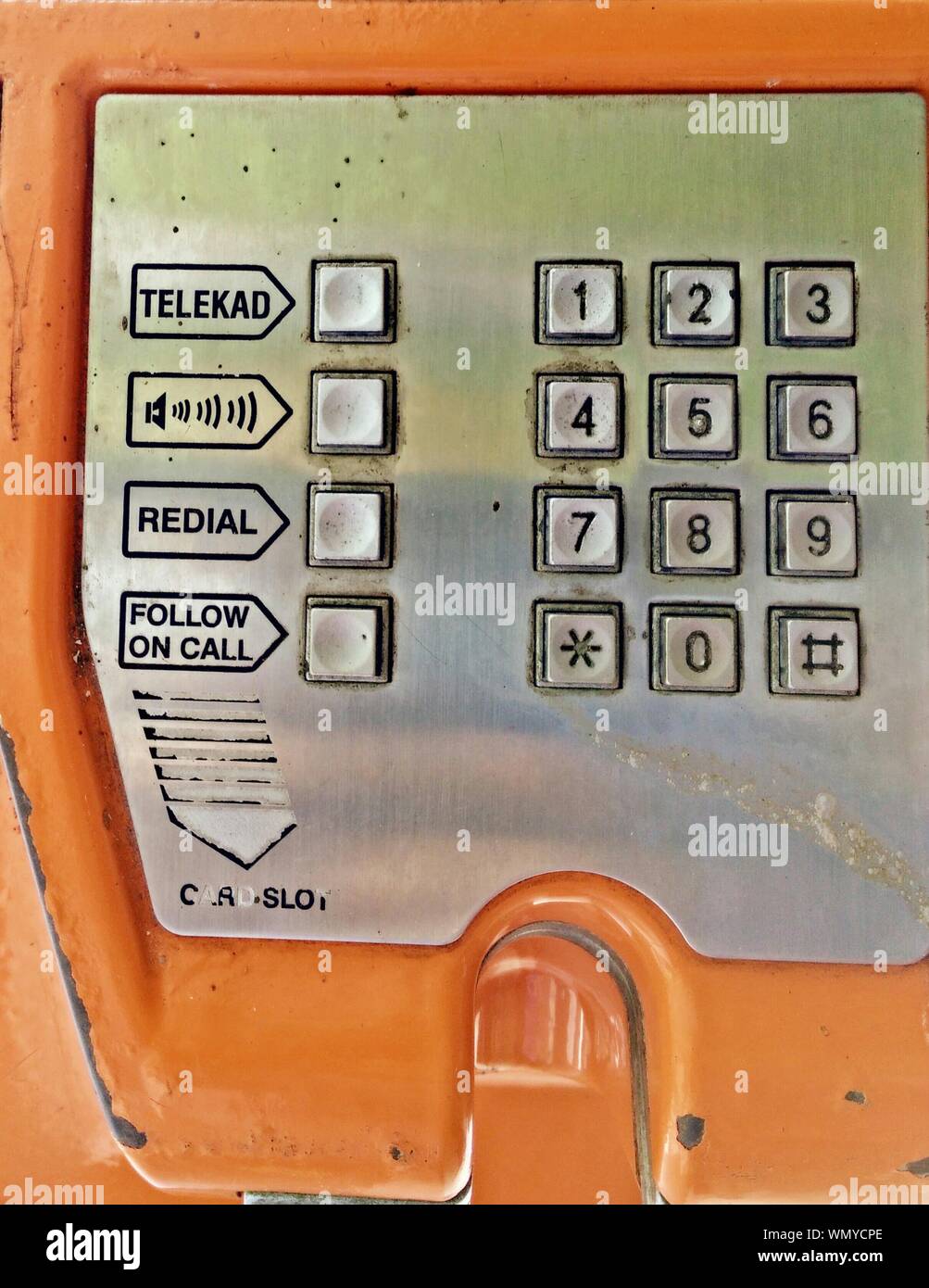 Close-up View Of Old Public Pay Telephone Stock Photo