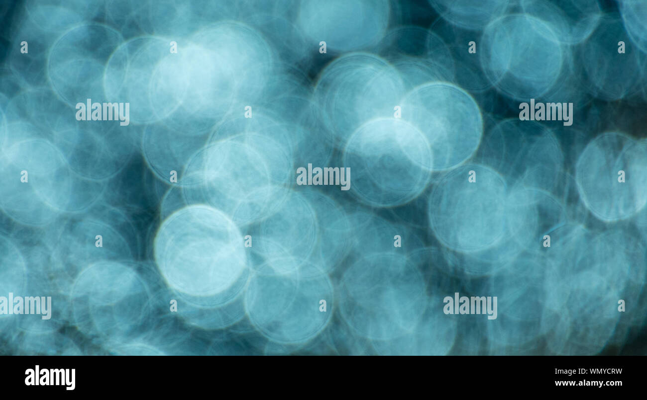 Bokeh background of sun reflections in the sea. Circles Stock Photo