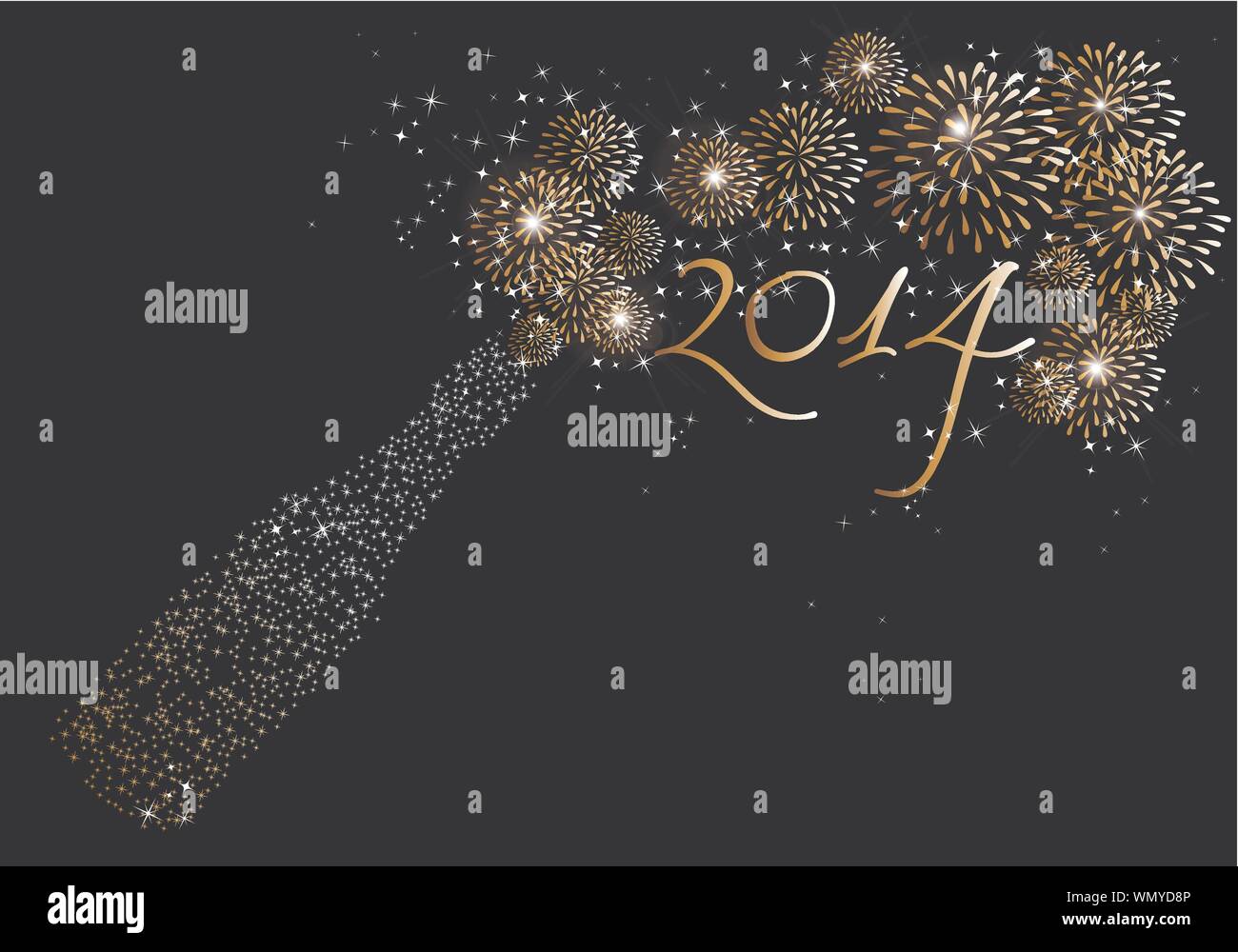 Happy new year 2014 champagne fireworks background Stock Vector Image ...