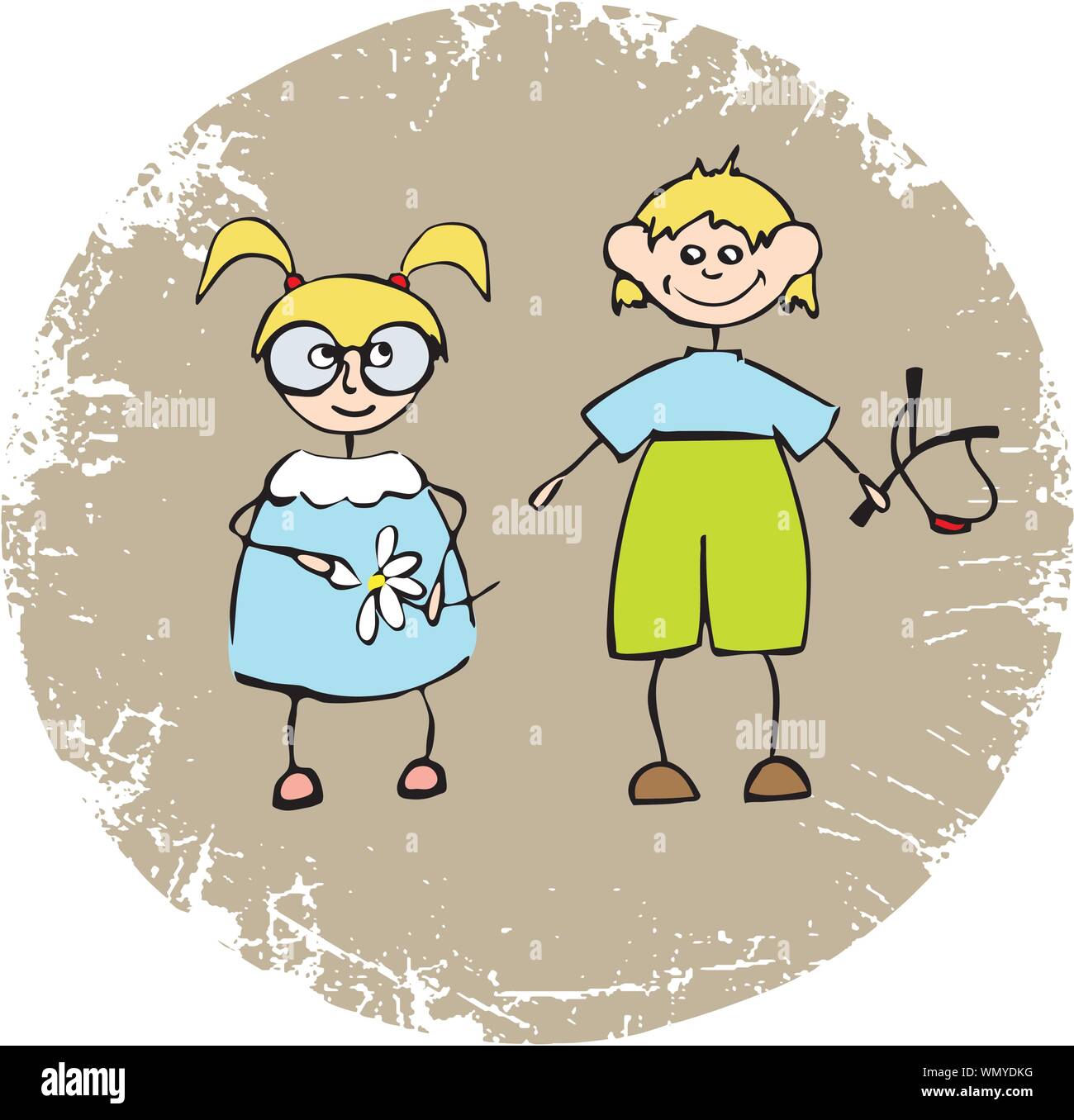 happy kids playing. vector illustration Stock Vector Image & Art - Alamy