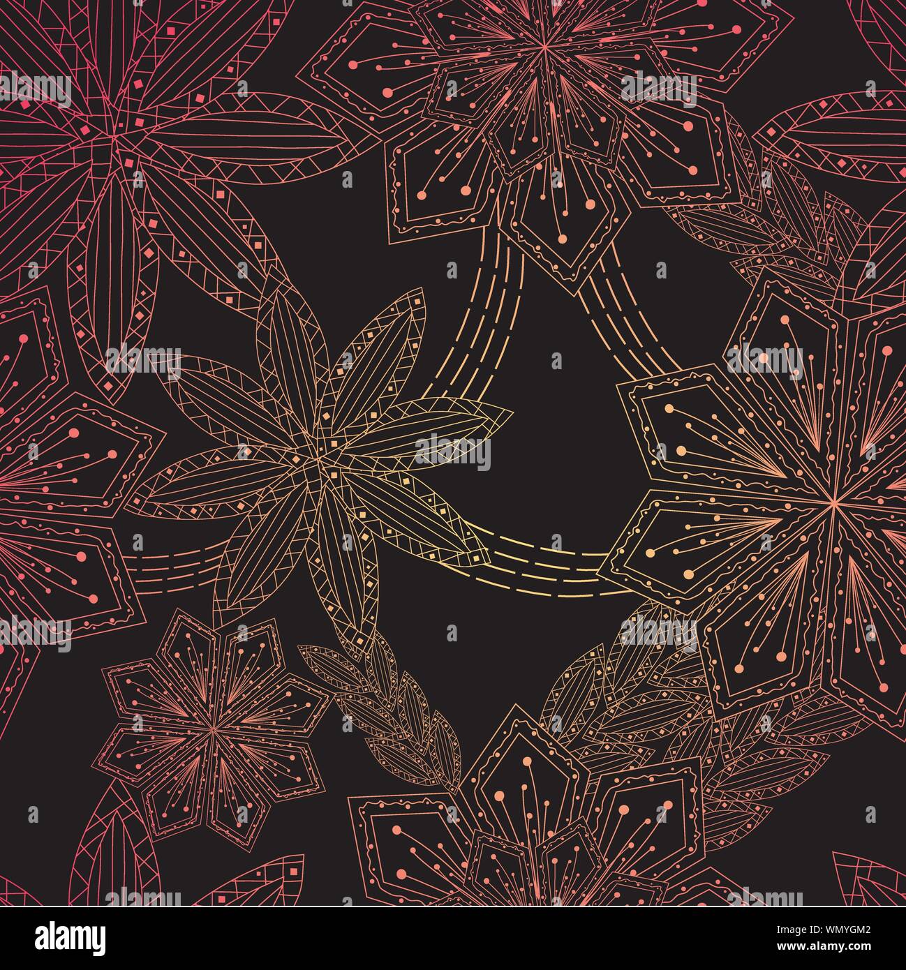 Ornament background with flowers , pattern (seamless Stock Vector Image ...