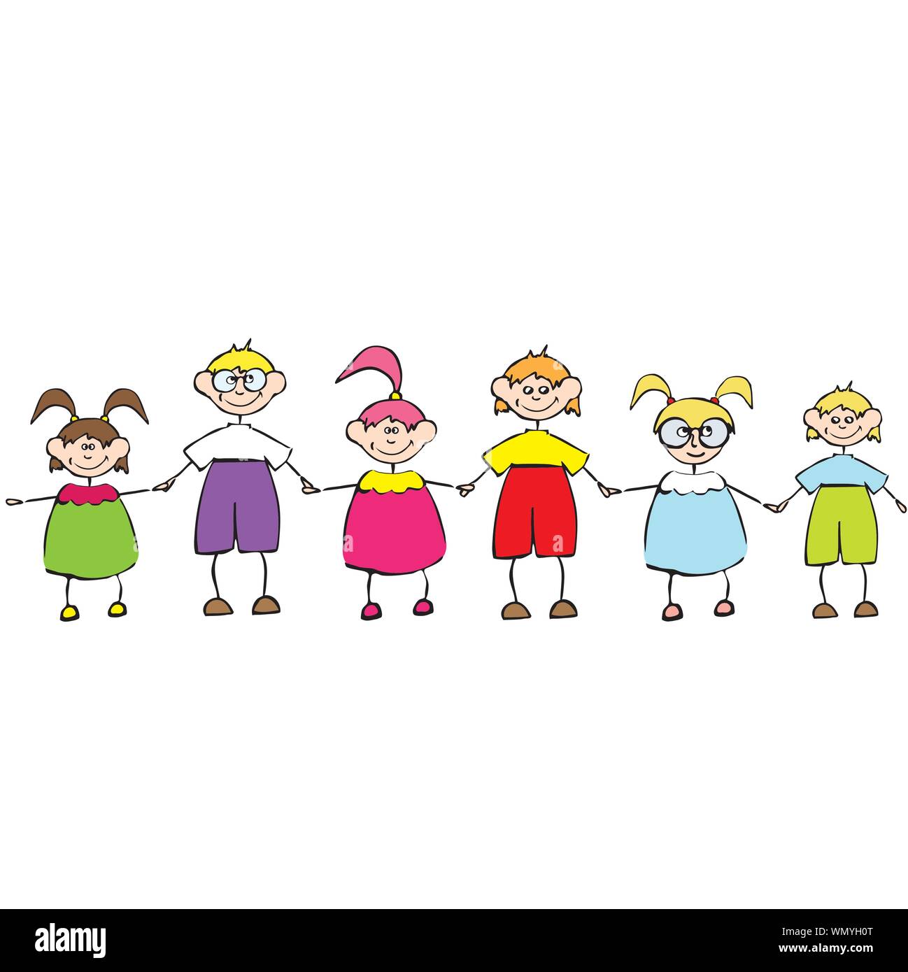 happy kids playing. vector illustration Stock Vector Image & Art - Alamy