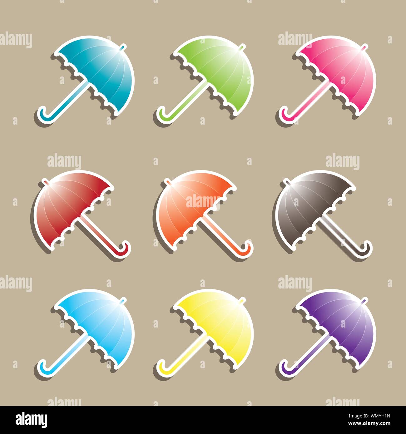 Set of colorful Umbrellas. Vector illustration Stock Vector Image & Art ...