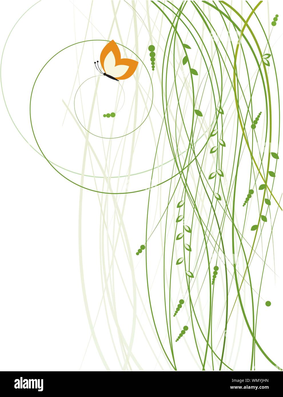 Floral background with butterfly. Vector Illustration Stock Vector