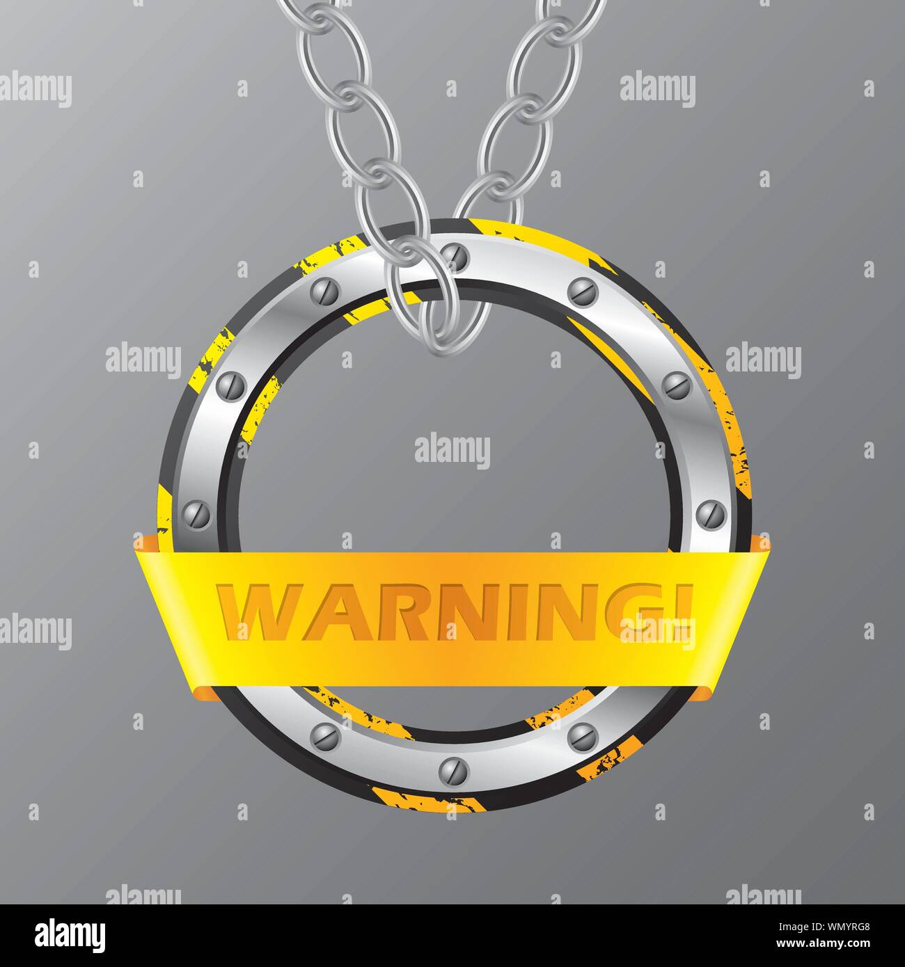 Abstract warning sign hanging on chains Stock Vector Image & Art Alamy