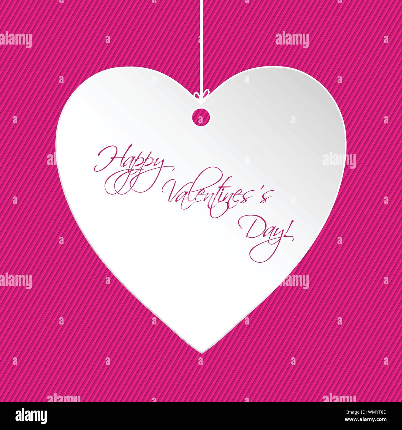 Valentine greeting card design with white heart Stock Vector Image ...