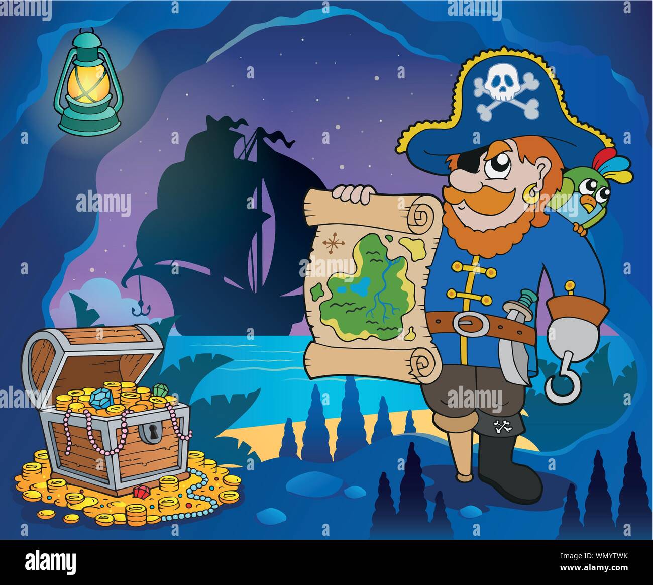 Pirate cove theme image 4 Stock Vector