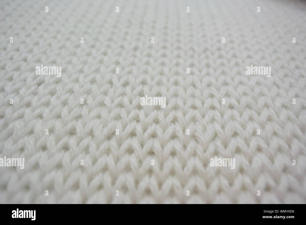 Full Frame Shot Of White Sweater Stock Photo