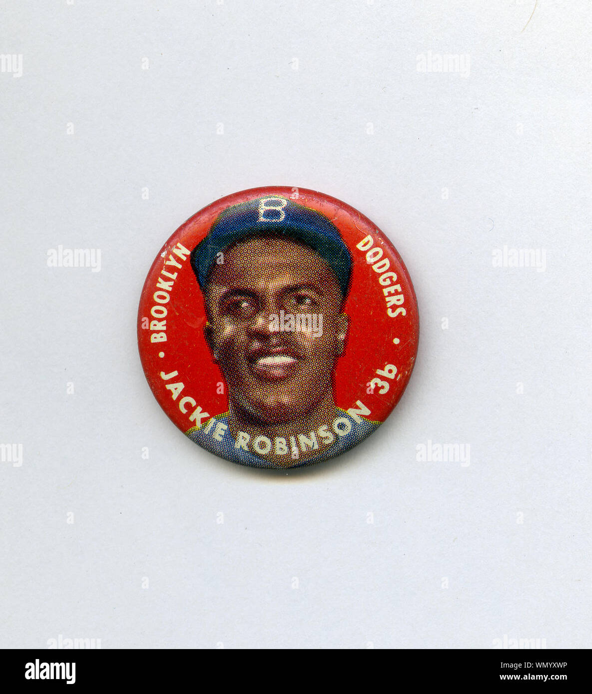 1950s era souvenir pin of Jackie Robinson the legendary Hall of Fame