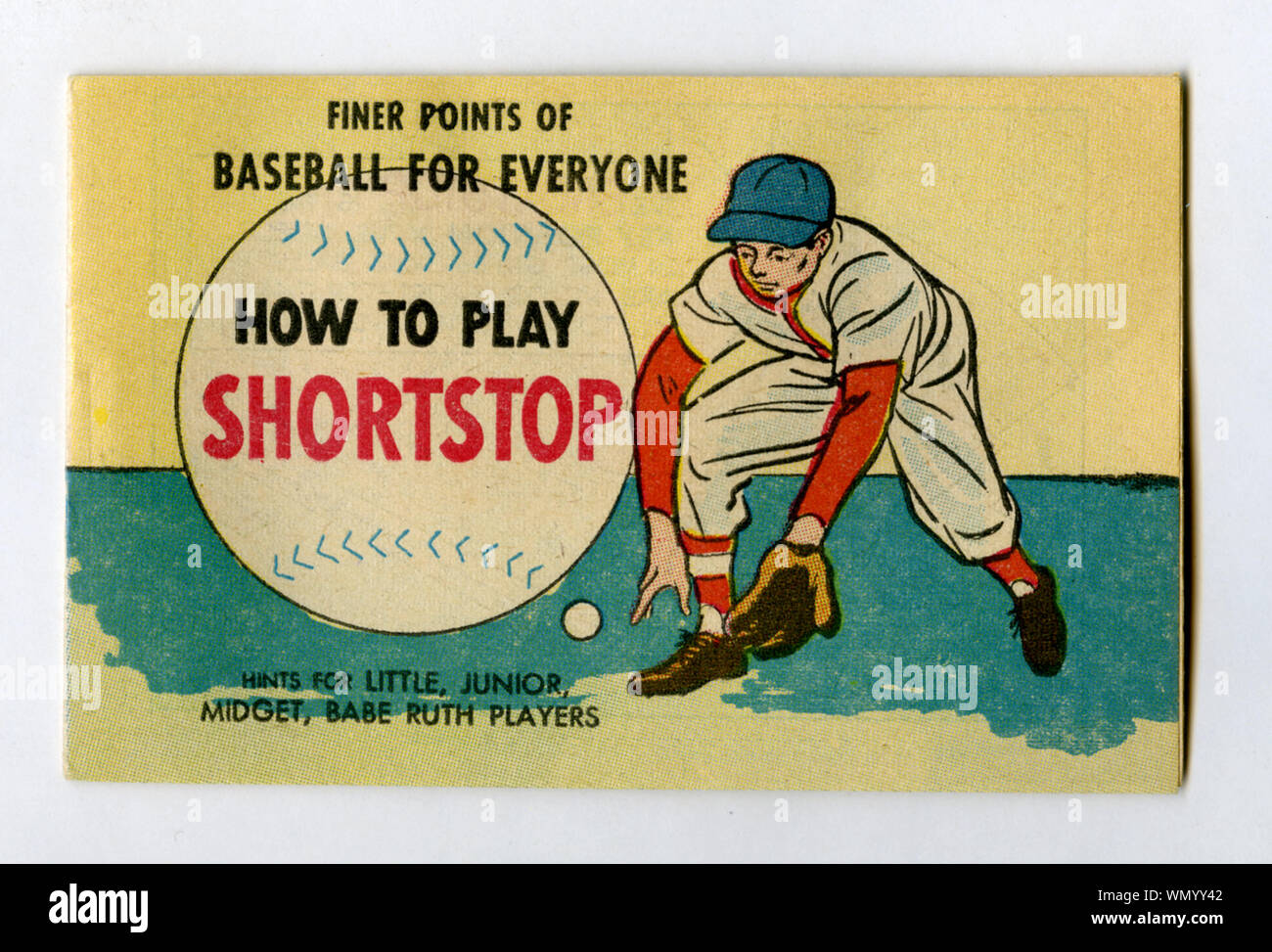 Vintage 1960s era souvenir booklet about baseball was given out at banks. Stock Photo