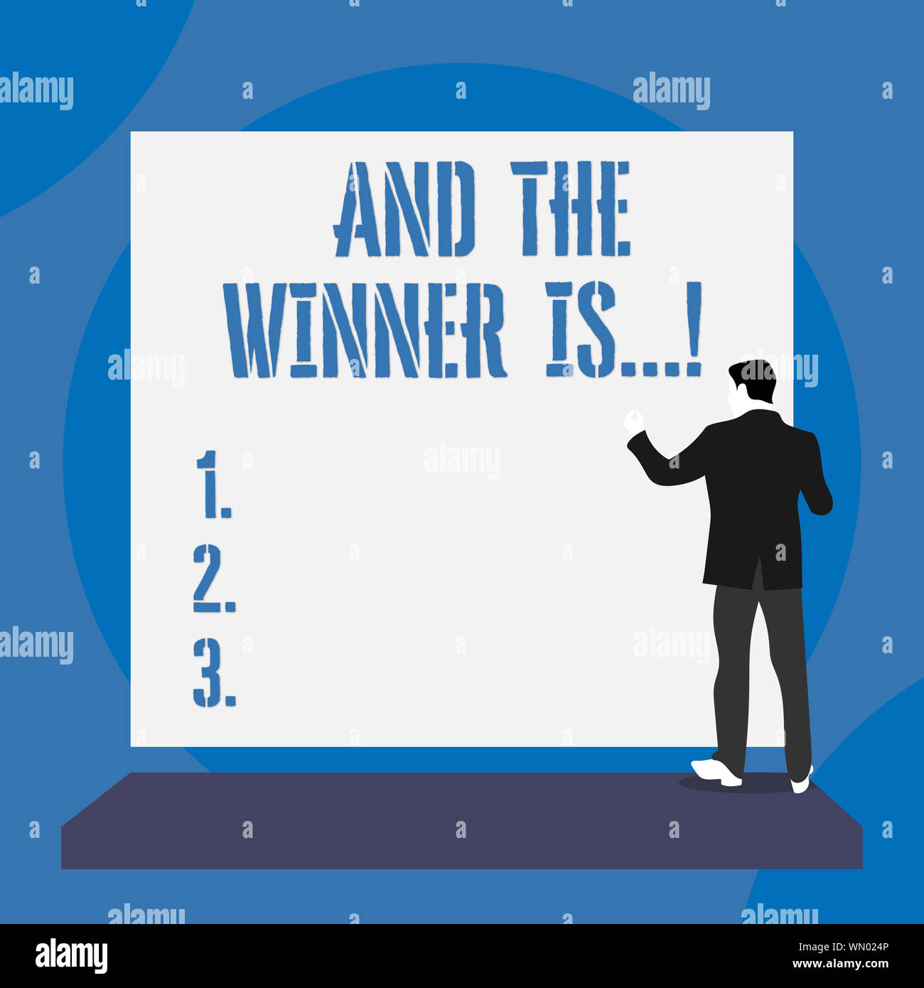 Text sign showing And The Winner Is. Business photo text announcing who ...