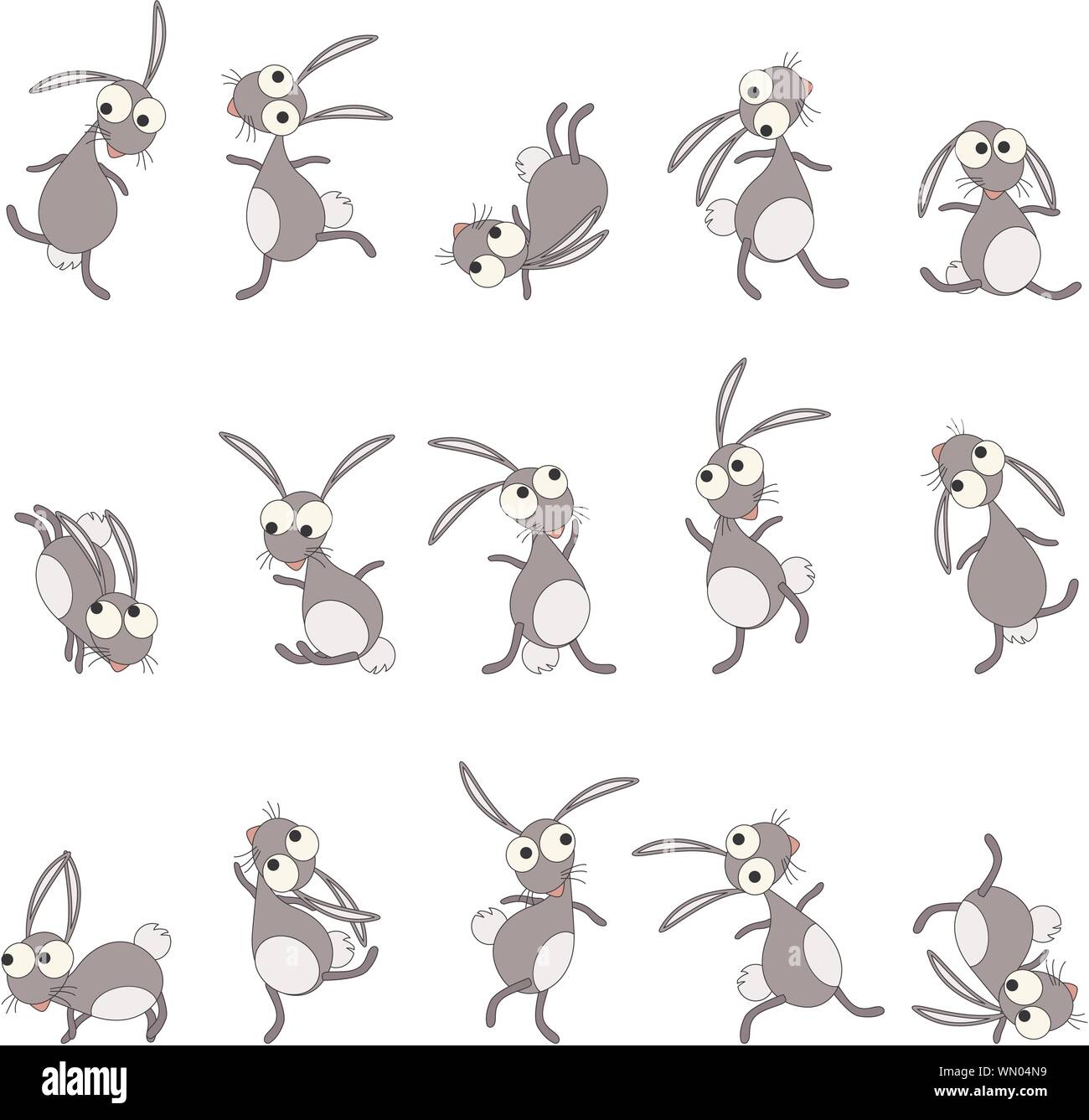 Dancing rabbits cartoon Stock Vector